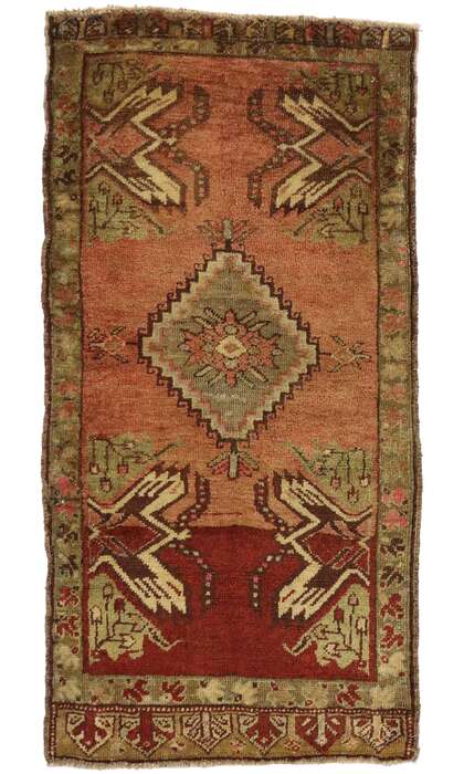 2 x 4 Vintage Turkish Yastik Rug 51498