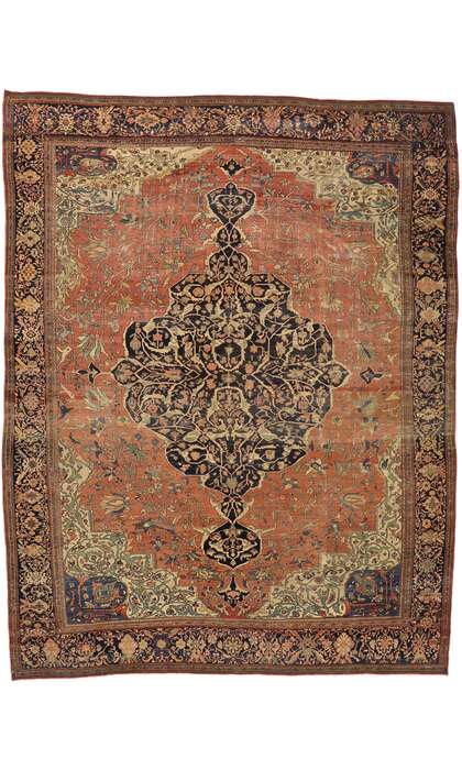 11 x 13 Antique Persian Farahan Rug 76780