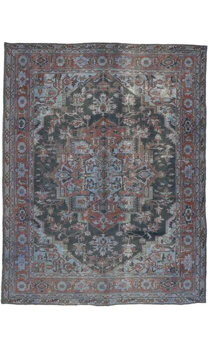 10 x 13 Antique Turkish Heriz Rug 52839