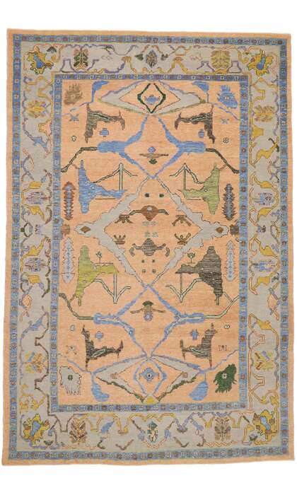 9 x 14 Colorful Oushak Rug 52786