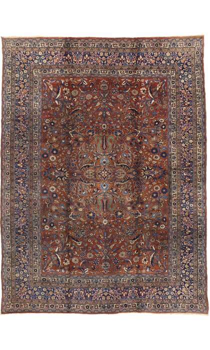 9 x 12 Antique Persian Mashhad Rug 71212