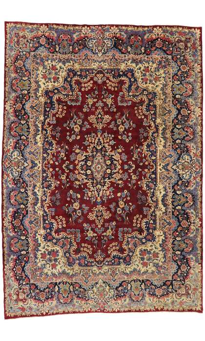 10 x 14 Vintage Persian Yazd Rug 73735