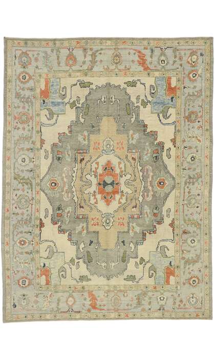 9 x 13 Contemporary Turkish Oushak Rug 52873