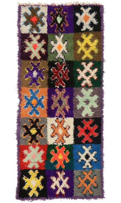 4 x 10 Vintage Moroccan Rag Rug 77356