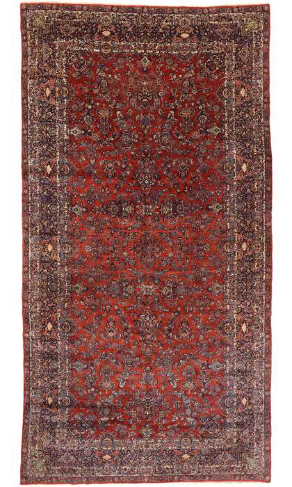 11 x 21 Antique Persian Qazvin Rug 77432