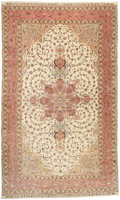 17 x 27 Vintage Persian Shirfar Tabriz Rug 77436