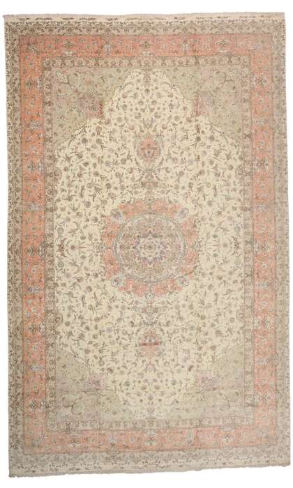 16 x 26 Vintage Persian Tabriz Rug 77438