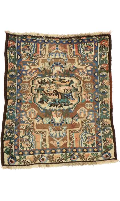 3 x 3 Vintage Bakhtiari Rug 75762