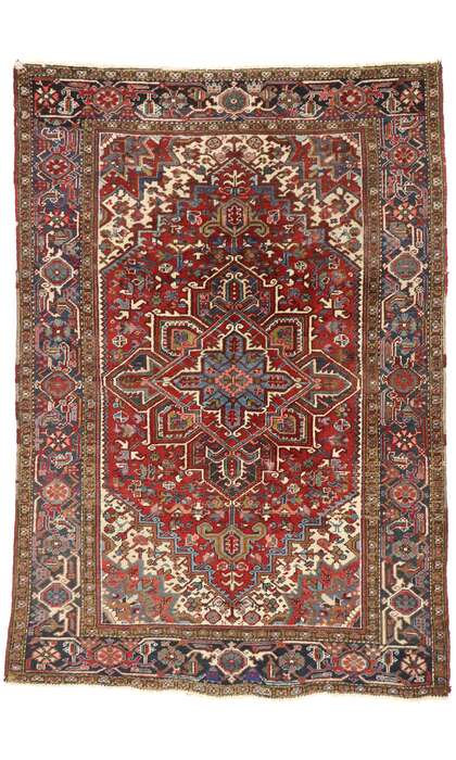 6 x 9 Antique Persian Heriz Rug 77456