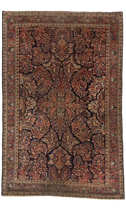4 x 6 Antique Persian Sarouk Mohajeran  Rug 77460