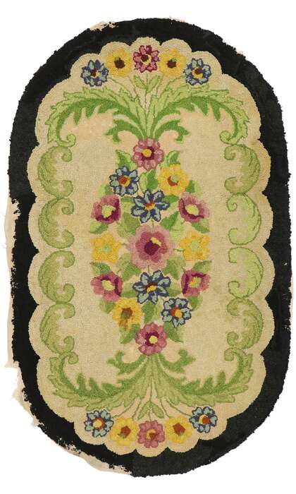 3 x 5 Antique American Hooked Rug 74346