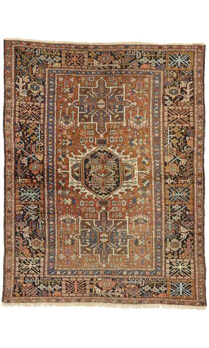 5 x 6 Antique Persian Heriz Rug 77067