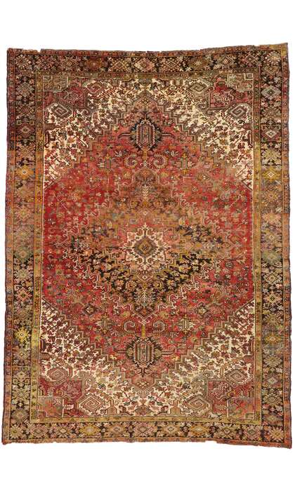 9 x 13 Antique Persian Heriz Rug 77483