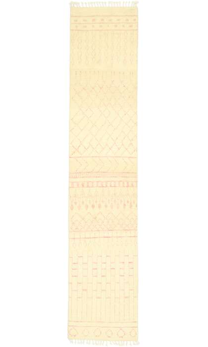 3 x 12 Contemporary Pink Moroccan Runner 80606