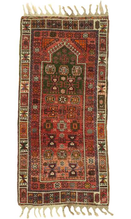 2 x 5 Vintage Turkish Oushak Rug 53038