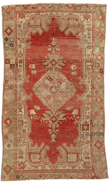 4 x 6 Vintage Turkish Oushak Rug 53052