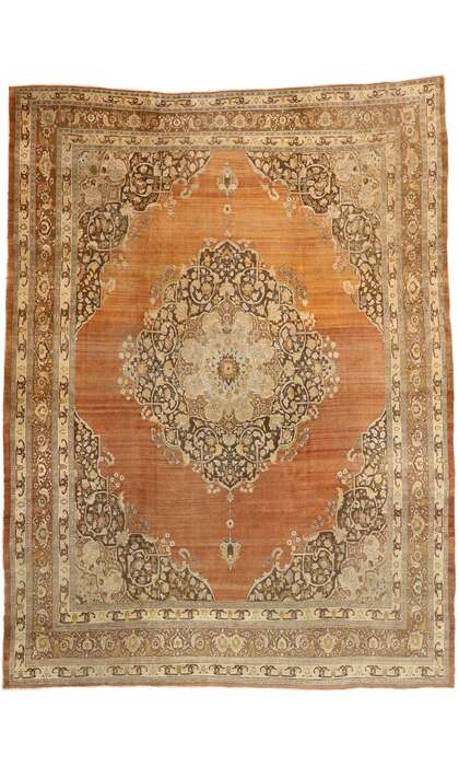 13 x 17 Antique Persian Tabriz Rug 74321