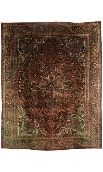 10 x 13 Vintage Persian Heriz Rug 76536