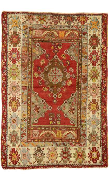 3 x 5 Vintage Turkish Oushak Rug 53058