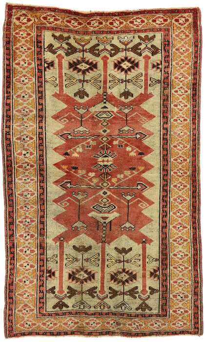 4 x 6 Vintage Turkish Oushak Rug 53077