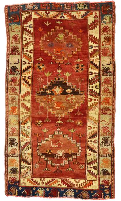 4 x 6 Vintage Turkish Oushak Rug 53096