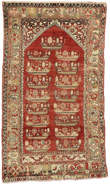 4 x 7 Vintage Turkish Oushak Rug 53110