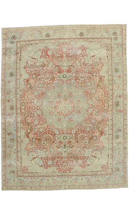10 x 12 Antique Persian Tabriz Rug 53165