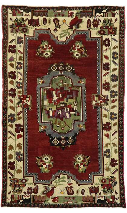 6 x 9 Vintage Turkish Oushak Rug 53180