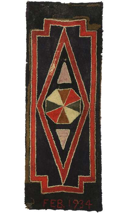 2 x 4 Antique Hook Rug 77502