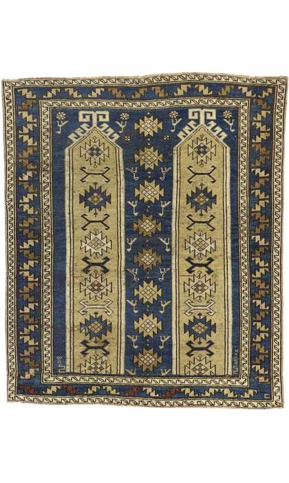 4 x 5 Vintage Turkish Shirvan Prayer Rug 53146