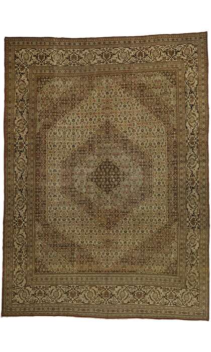 13 x 18 Antique Persian Tabriz Rug 53173