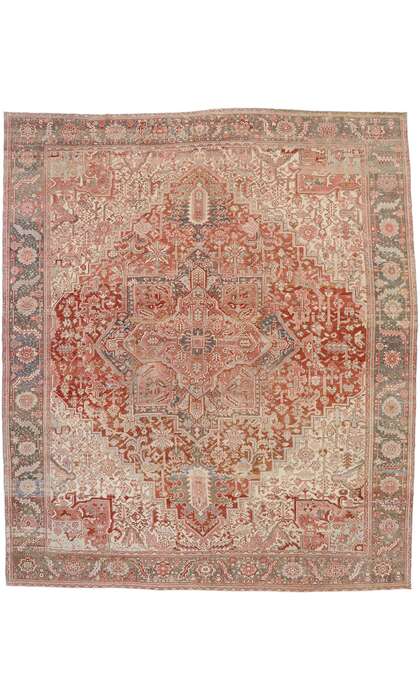 12 x 14 Antique Persian Heriz Rug 53245