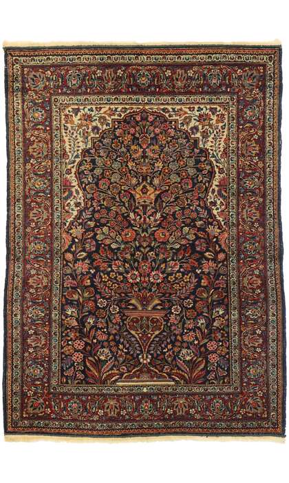 4 x 5 Antique Persian Kashan Rug 77549