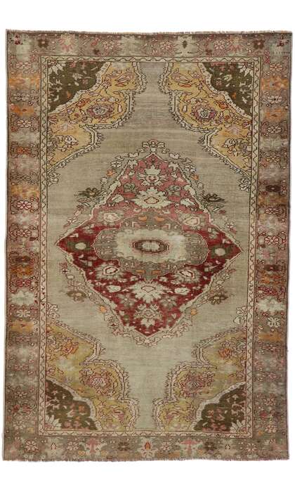 4 x 6 Vintage Turkish Oushak Rug 53273