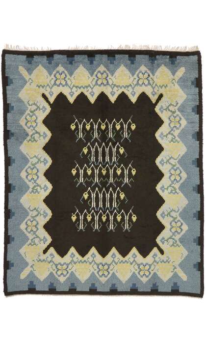 8 x 10 Vintage Swedish Rya Rug 77043