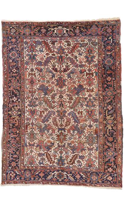 7 x 10 Antique Persian Heriz Rug 77559