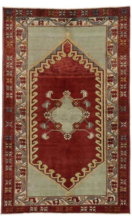 4 x 6 Vintage Turkish Oushak Rug 53394