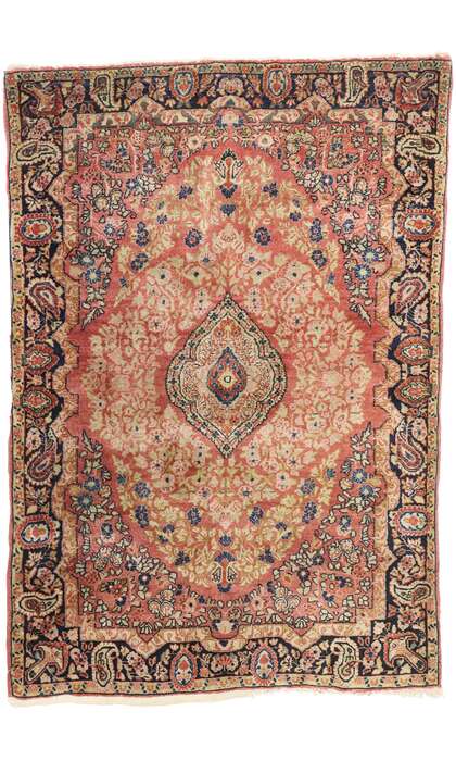 4 x 5 Vintage Persian Kerman Rug 77598