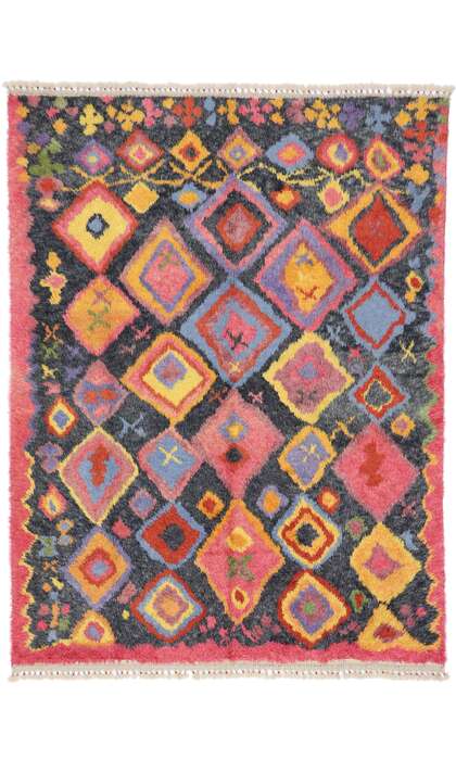 8 x 10 Colorful Turkish Tulu Shag Rug 51874