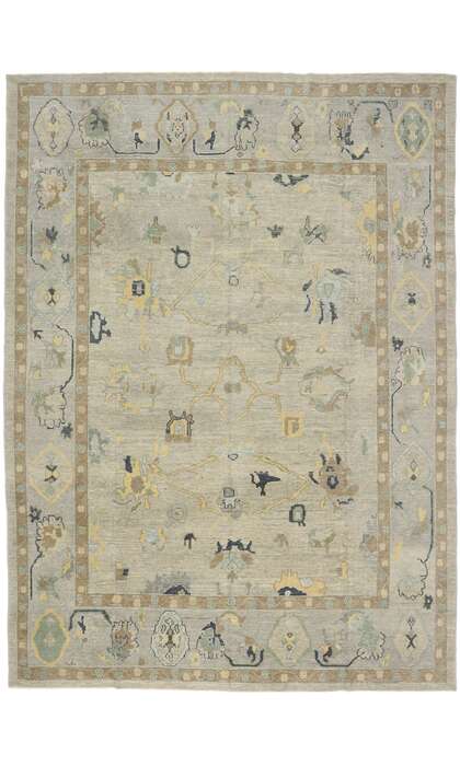 10 x 14 Contemporary Turkish Oushak Rug 53498