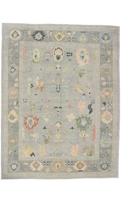 10 x 13 Contemporary Turkish Oushak Rug 53500