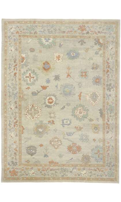 9 x 13 Contemporary Turkish Oushak Rug 53514