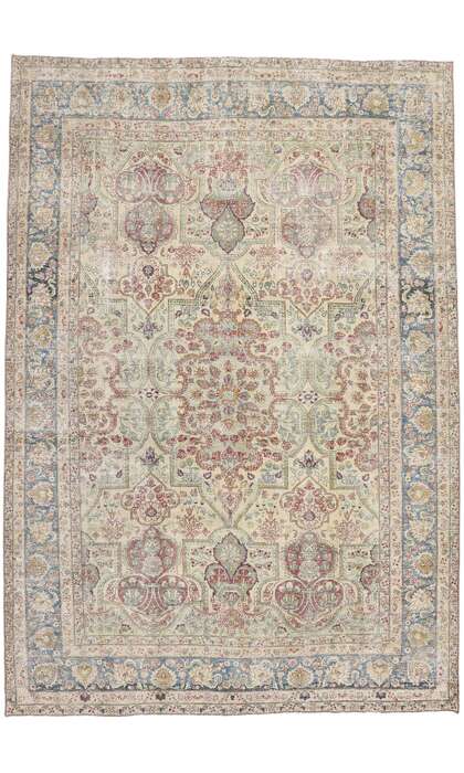 10 x 15 Antique Persian Yazd Rug 60841