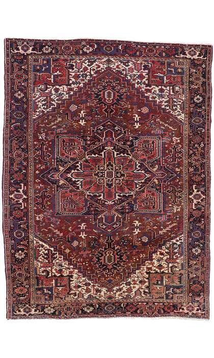 9 x 12 Antique Persian Heriz Rug 77644