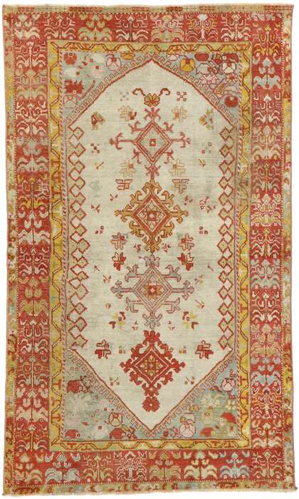 3 x 6 Antique Turkish Oushak Rug 53564