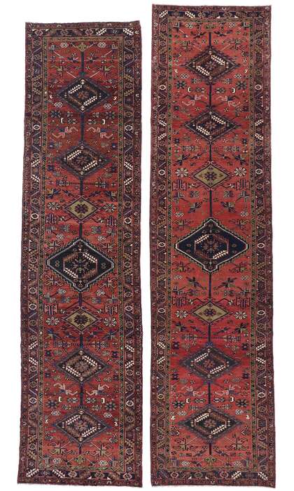 4 x 14 Vintage Persian Heriz Runner 60883