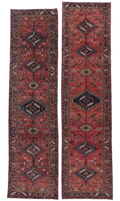 4 x 14 Vintage Persian Heriz Runner 60887