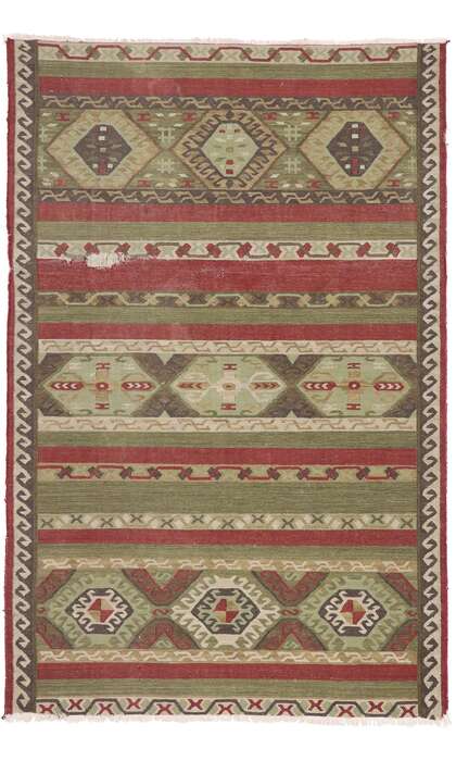 5 x 8 Vintage Persian Shiraz Kilim Rug 77482