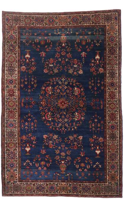 4 x 7 Antique Persian Sarouk Farahan Rug 77799