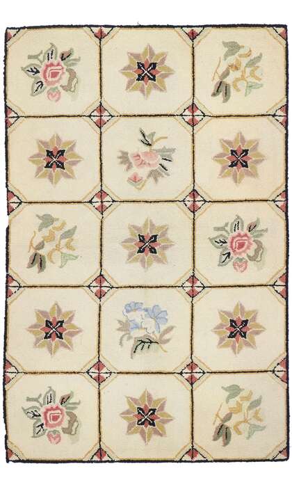 3 x 5 Antique American Hooked Rug 77831
